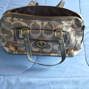Women's Signature Pattern Satchel in Gray